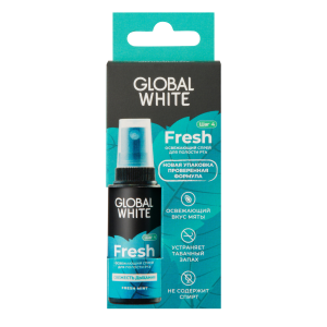 Купить Global White 15 мл спрей для полости рта освежающий свежая мята