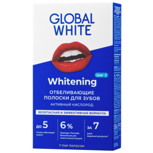 Купить Global White 7 пар полоски отбеливающие активный кислород