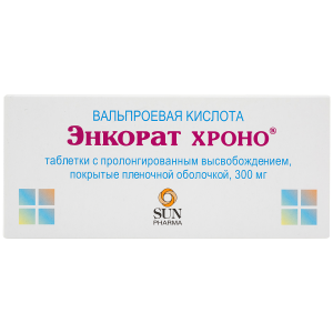 Купить Энкорат Хроно 300 мг 30 шт таблетки с пролонгированным высвобождением покрытые пленочной оболочкой