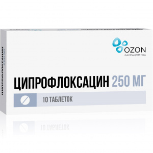 Купить: Ципрофлоксацин 250 мг 10 шт таблетки покрытые пленочной оболочкой