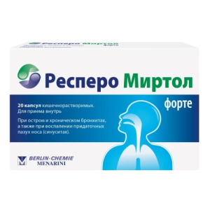 Купить: Респеро Миртол Форте 300 мг 20 шт капсулы кишечнорастворимые