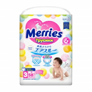 Купить Merries трусы-подгузники р.M №58 6-11кг