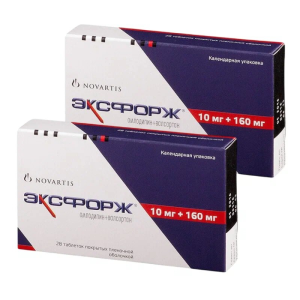 Купить: Набор 2 уп. Эксфорж 10мг+160мг 28 шт таб