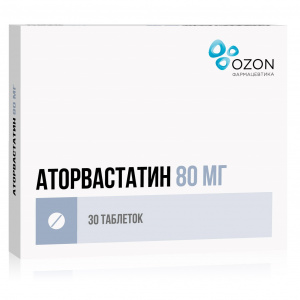 Купить: Аторвастатин 80 мг 30 шт таблетки покрытые пленочной оболочкой