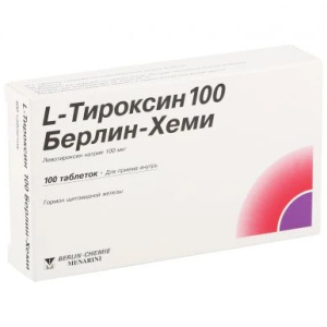 Купить: Л-Тироксин 100 Берлин-Хеми 100 мкг 100 шт таблетки