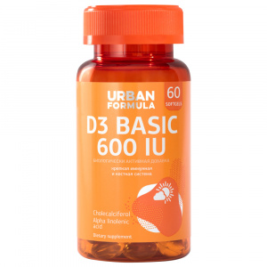 Купить: Urban Formula капс №60 D3 Basic 600 ME Омега-3,D3 300%