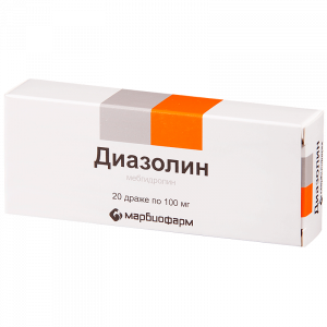Купить: Диазолин 100 мг 20 шт драже