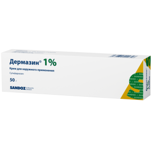Купить: Дермазин 1% 50 г крем для наружного применения