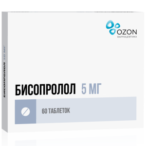 Купить: Бисопролол 5 мг 60 шт таблетки покрытые пленочной оболочкой
