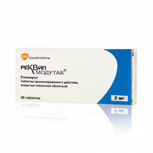 Купить: Реквип Модутаб 2 мг 28 шт таблетки покрытые пленочной оболочкой пролонгированного действия