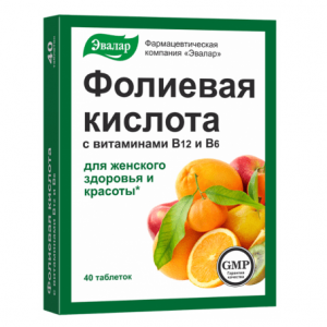 Купить: Фолиевая кислота с вит В12 и В6, таблетки №40