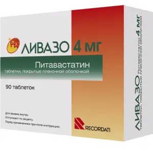 Купить Ливазо 4 мг 90 шт таблетки покрытые пленочной оболочкой