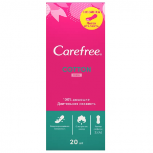 Купить Carefree Cotton Fresh прокладки ежедн №20 с легким свежим ароматом  экст хлопка