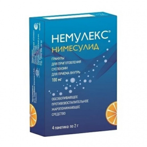 Купить: Немулекс 100 мг 4 шт гранулы для приготовления суспензии для приема внутрь пакетики 2 г
