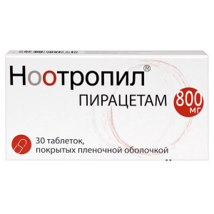 Купить: Ноотропил 800 мг 30 шт таблетки покрытые оболочкой
