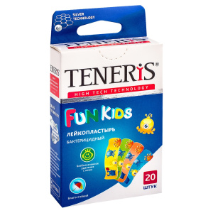 Купить: Пластырь Teneris Fun Kids №20 полимерная основа с рисунком