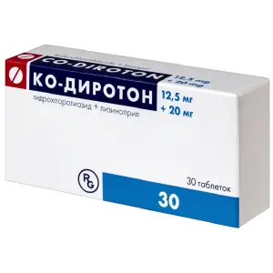 Купить Ко-Диротон 12,5 мг + 20 мг 30 шт таблетки