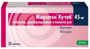 Купить: Мирзатен Ку-таб 45 мг 30 шт таблетки диспергируемые в полости рта 