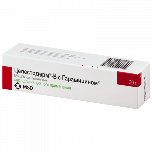 Купить: Целестодерм В с Гарамицином мазь д/наруж примен 0,1% 30г