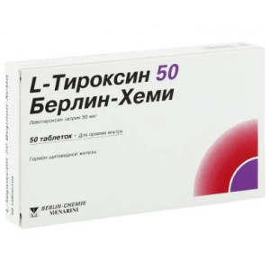 Купить: Л-Тироксин 50 50 мкг 50 шт таблетки
