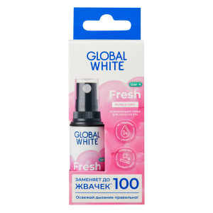 Купить Global White 15 мл спрей для полости рта освежающий мятная жвачка