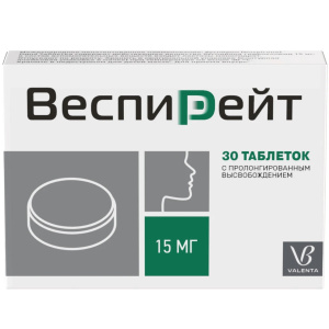Купить: Веспирейт 15 мг 30 шт таблетки с пролонгированным высвобождением