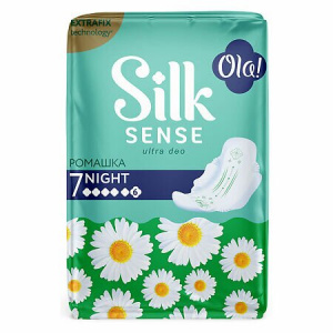 Купить: Ola Silk Sense Ultra Deo Night 7 шт прокладки гигиенические ромашка