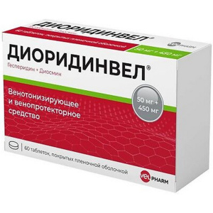 Купить: Диоридинвел 450 мг + 50 мг 60 шт таблетки покрытые пленочной оболочкой