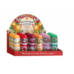 Купить: Фруктовый бальзам 4,2 г 24 шт помада гигиеническая 6 вкусов