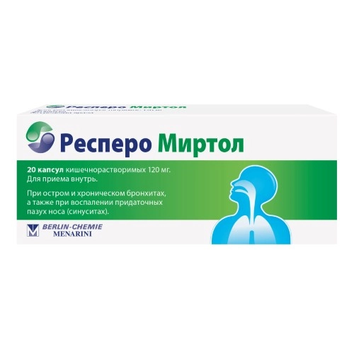 Купить Респеро Миртол 120 мг 20 шт капсулы кишечнорастворимые