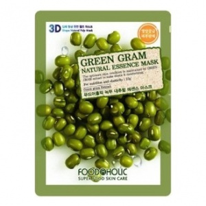 Купить: FoodaHolic маска 23г ткан 3D с экстр бобов Мунг Green Gram Natural Essence Mask