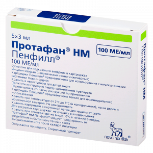 Купить: Протафан НМ Пенфилл суспензия д/ п/к введ 100МЕ 3мл №5