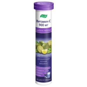 Купить: Витамин С Эвалар 900 мг 20 шт таблетки шипучие