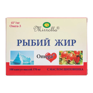 Купить: Mirrolla Рыбий Жир с маслом шиповника 100 шт капсулы