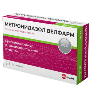 Купить: Метронидазол Велфарм 250 мг 20 шт таблетки