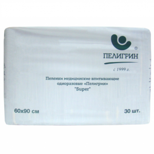 Купить: Пелигрин 60 x 90 см 30 шт пеленки для взрослых супер