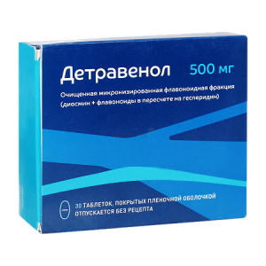 Купить Детравенол 500 мг 30 шт таблетки покрытые пленочной оболочкой