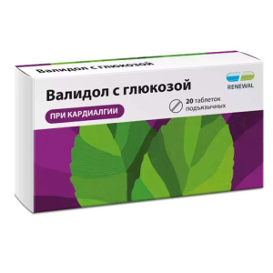 Купить: Валидол с глюкозой Реневал таб подъязычн 60мг №20