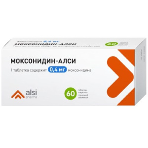 Купить Моксонидин-Алси 400 мкг 60 шт таблетки покрытые пленочной оболочкой