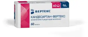 Купить Кандесартан-Вертекс 16 мг 60 шт таблетки