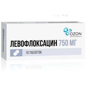 Купить Левофлоксацин 750 мг 10 шт таблетки покрытые пленочной оболочкой