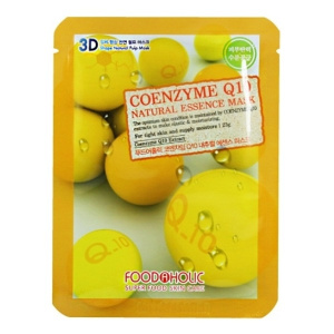 Купить: FoodaHolic маска 23г ткан 3D с коэнзимом Q10 Coenzyme Q10 Natural Essence Mask