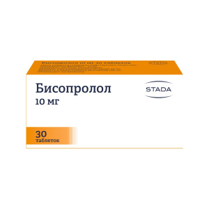 Купить: Бисопролол(Бипрол) 10 мг 30 шт таблетки покрытые пленочной оболочкой