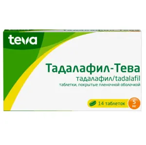 Купить Тадалафил-Тева 5 мг 14 шт таблетки покрытые пленочной оболочкой