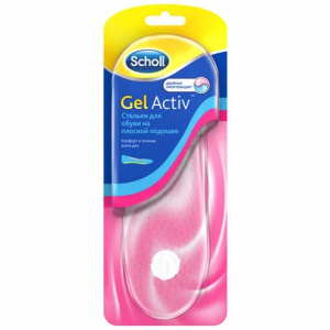Купить: Scholl ГельАктив стельки гелевые д/обуви на плоской подошве