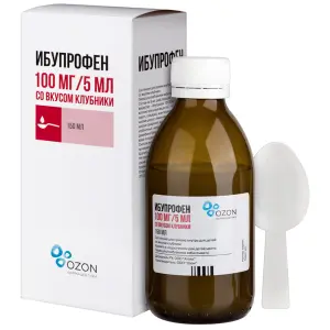 Купить Ибупрофен 100 мг / 5 мл 150 мл суспензия для приема внутрь флакон клубника