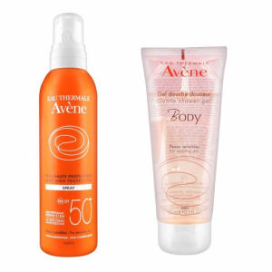 Купить: AVENE спрей 200мл солнцезащитная SPF 50+ +гель д/душа 100мл