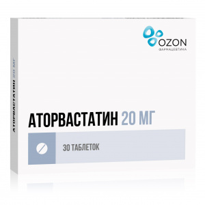 Купить Аторвастатин 20 мг 30 шт таблетки покрытые оболочкой