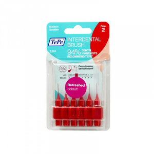 Купить: TePe Interdental Brush Original ершики межзубные р.2 (0,5мм) №6 красные