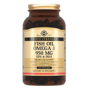 Купить: Solgar Тройная омега-3 950 мг ЭПК и ДГК 100 шт капсулы